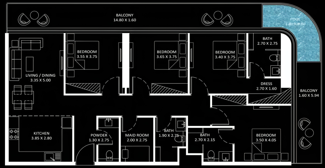 4 Beds